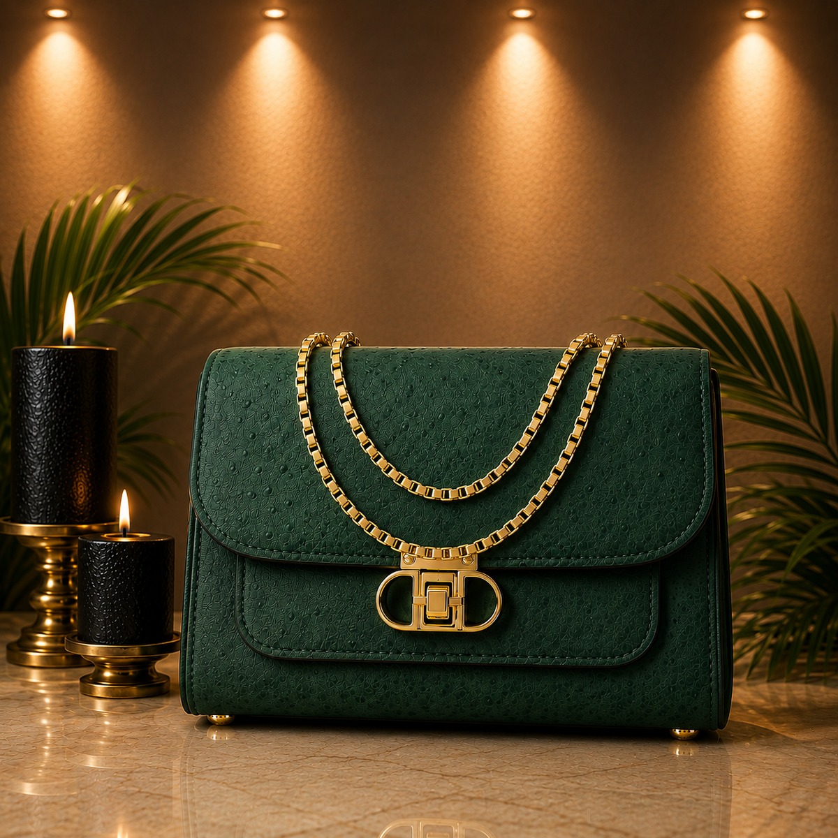 Ostrich Box Handbag for Girls – Elegant Luxury Style Mini Shoulder & Hand Carry Bag