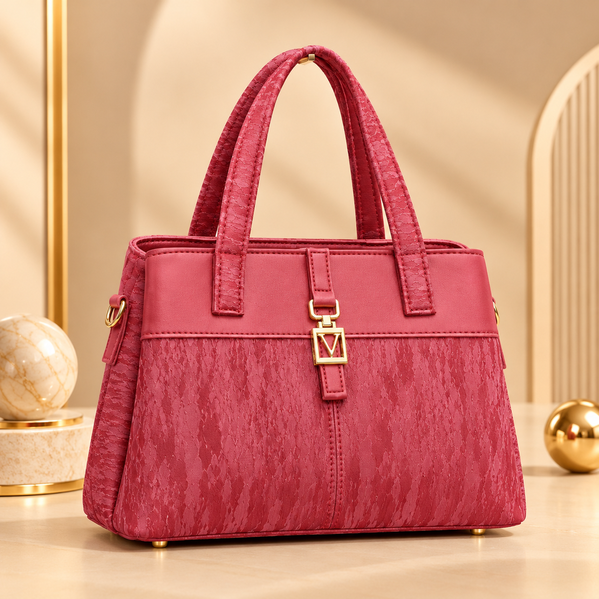 Velveeta 3-Partition Carry Handbag for Women