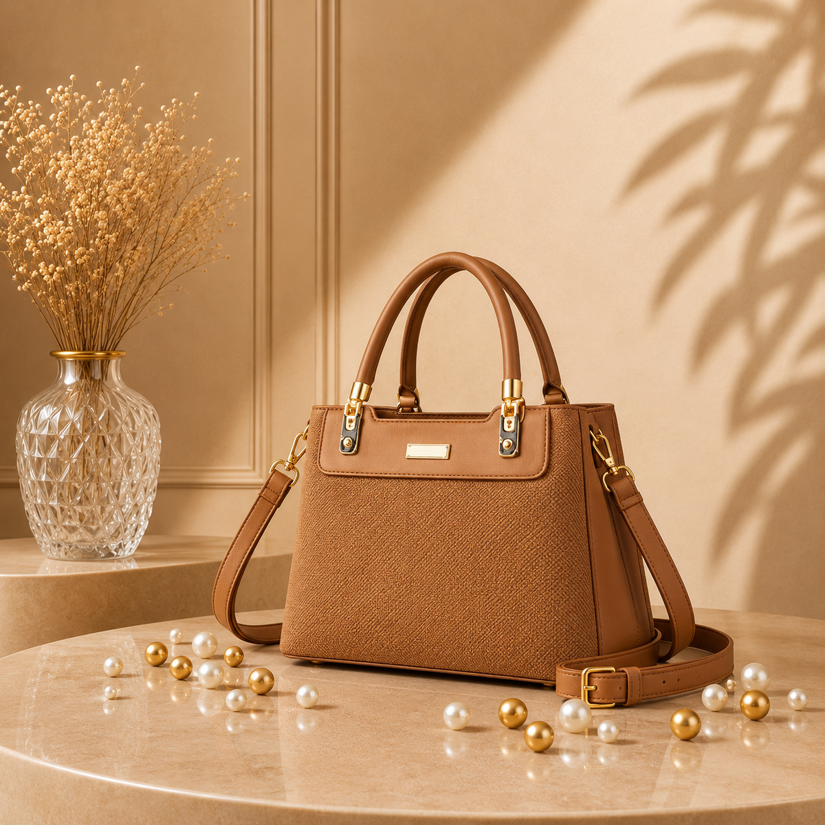 Premium Imported Women’s Handbag | 3 Compartments | Long Strap