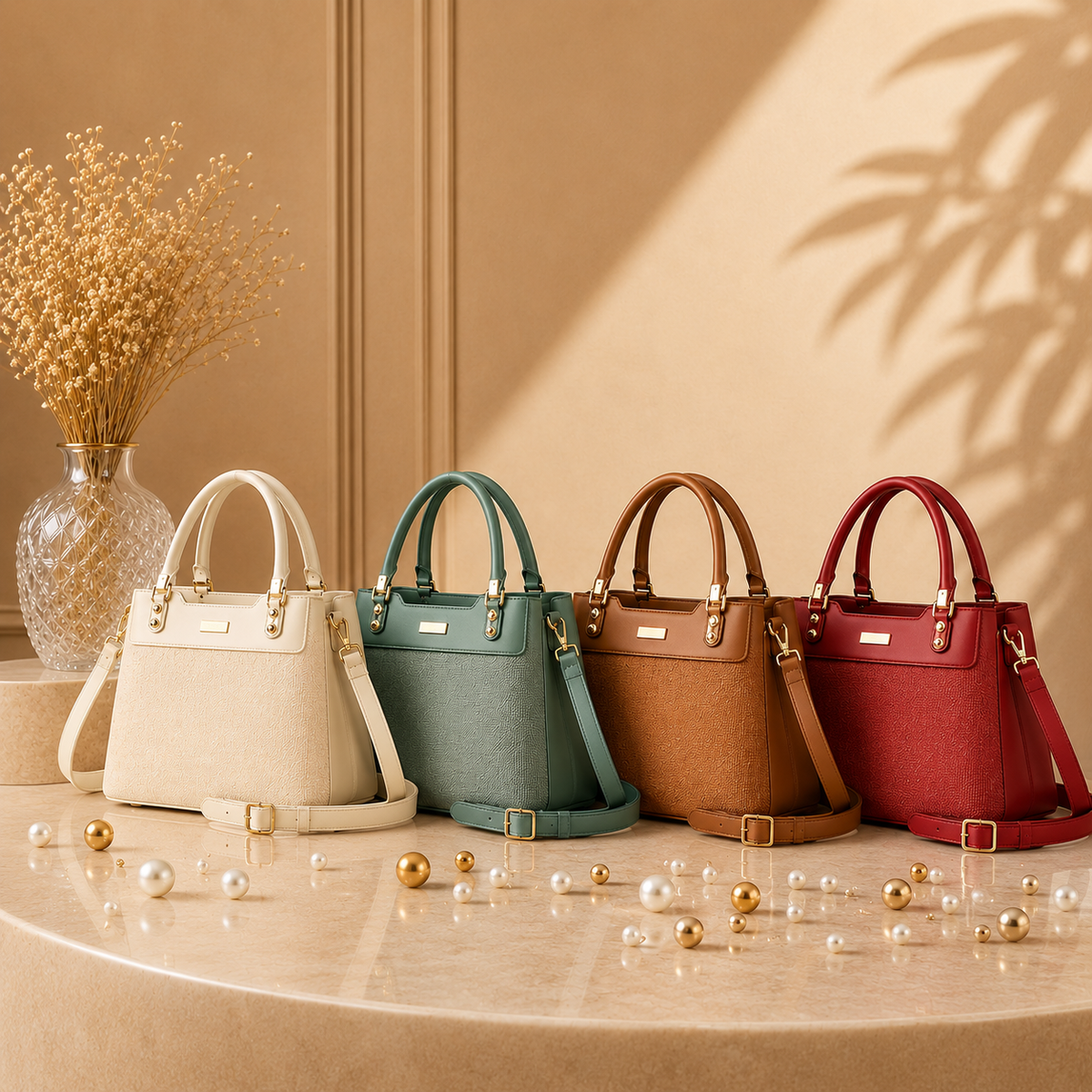 Premium Imported Women’s Handbag | 3 Compartments | Long Strap