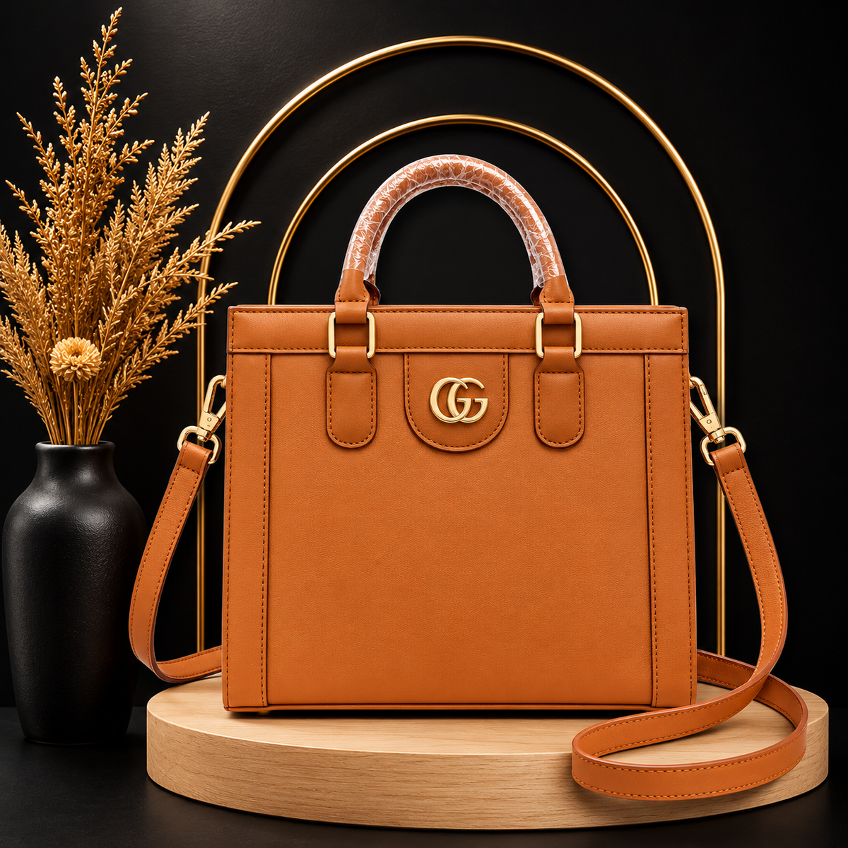Premium Bamboo Box Handbag with Long Strap | Elegant & Stylish