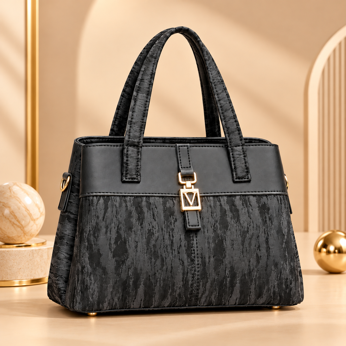 Velveeta 3-Partition Carry Handbag for Women